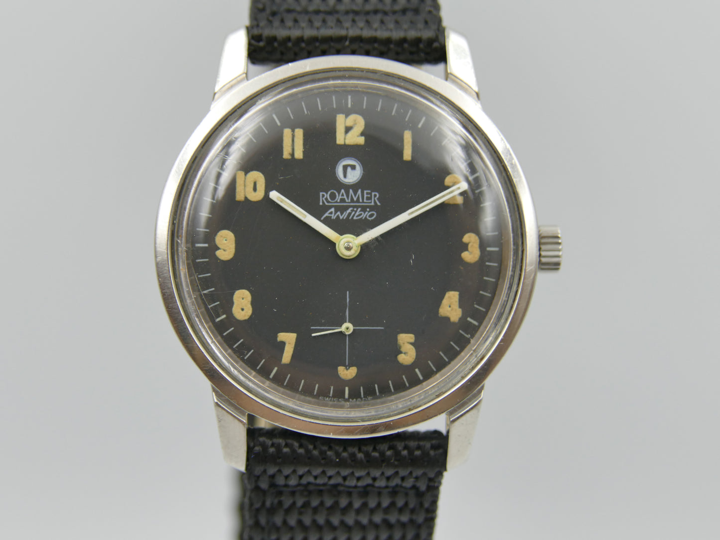 60s vintage watch mens Roamer Anfibio ref. 424-1120.008 military style