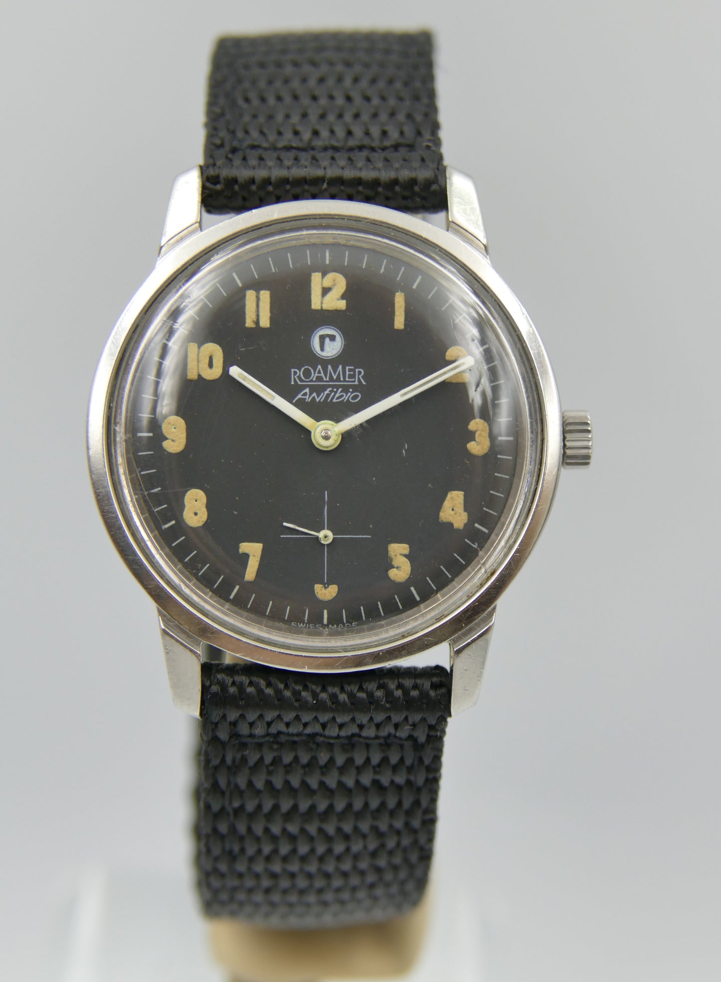 60s vintage watch mens Roamer Anfibio ref. 424-1120.008 military style