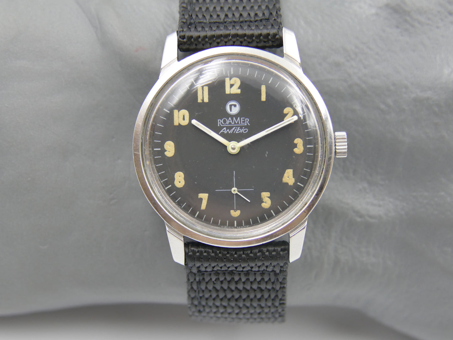 60s vintage watch mens Roamer Anfibio ref. 424-1120.008 military style