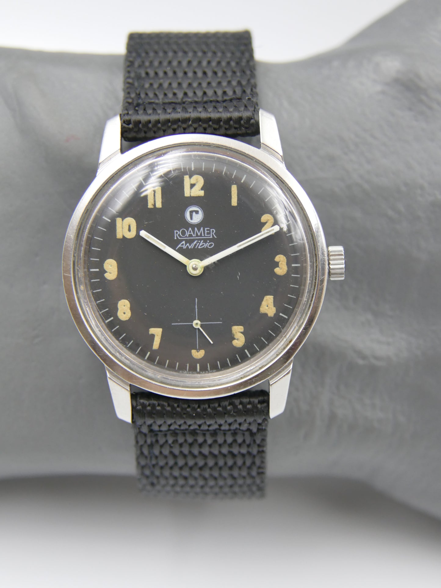 60s vintage watch mens Roamer Anfibio ref. 424-1120.008 military style