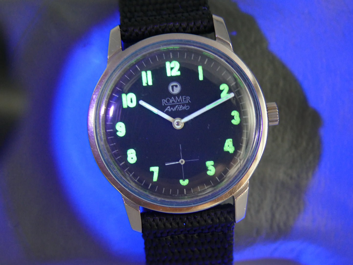 60s vintage watch mens Roamer Anfibio ref. 424-1120.008 military style