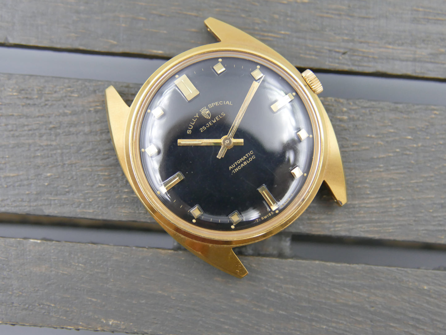 60s vintage watch mens Sully Special Automatic ETA 2451 - 25J Black Dial