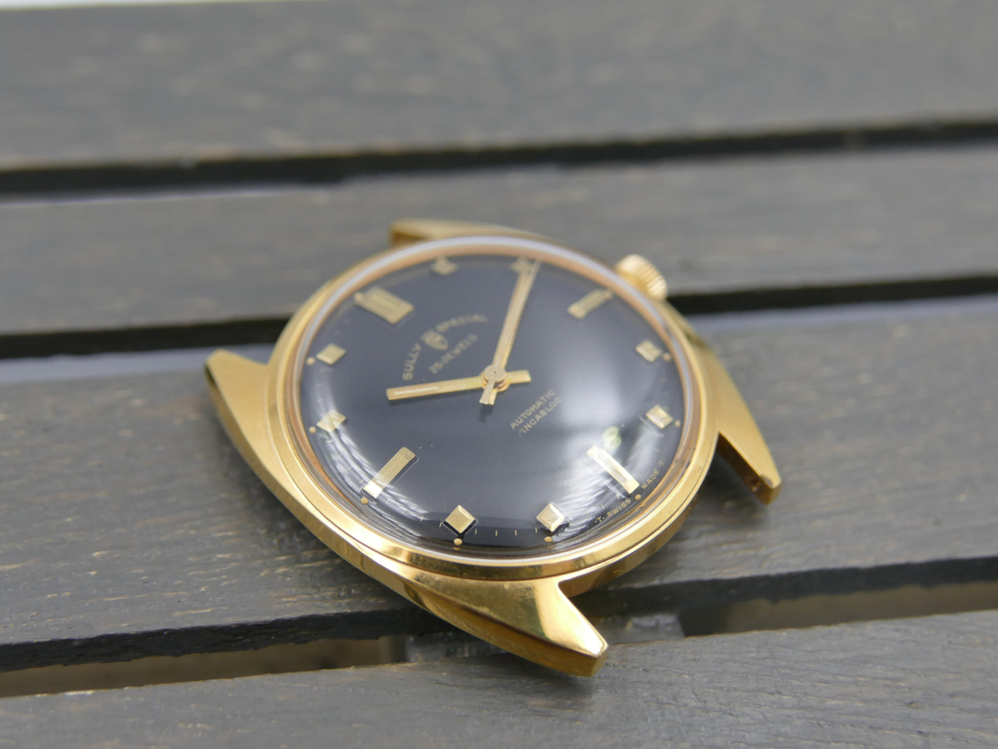 60s vintage watch mens Sully Special Automatic ETA 2451 - 25J Black Dial