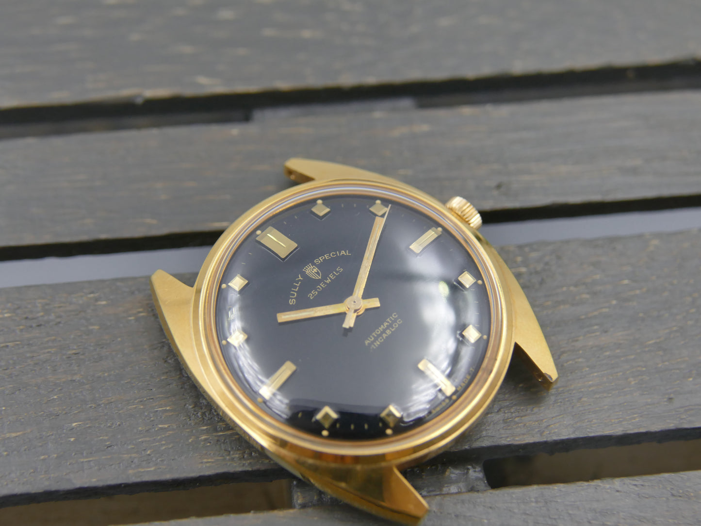60s vintage watch mens Sully Special Automatic ETA 2451 - 25J Black Dial