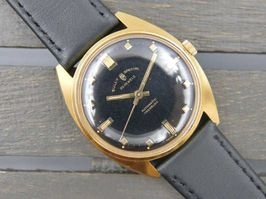 60s vintage watch mens Sully Special Automatic ETA 2451 - 25J Black Dial