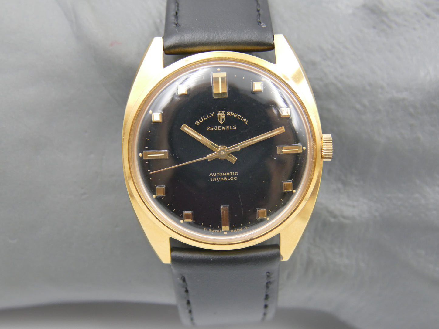 60s vintage watch mens Sully Special Automatic ETA 2451 - 25J Black Dial