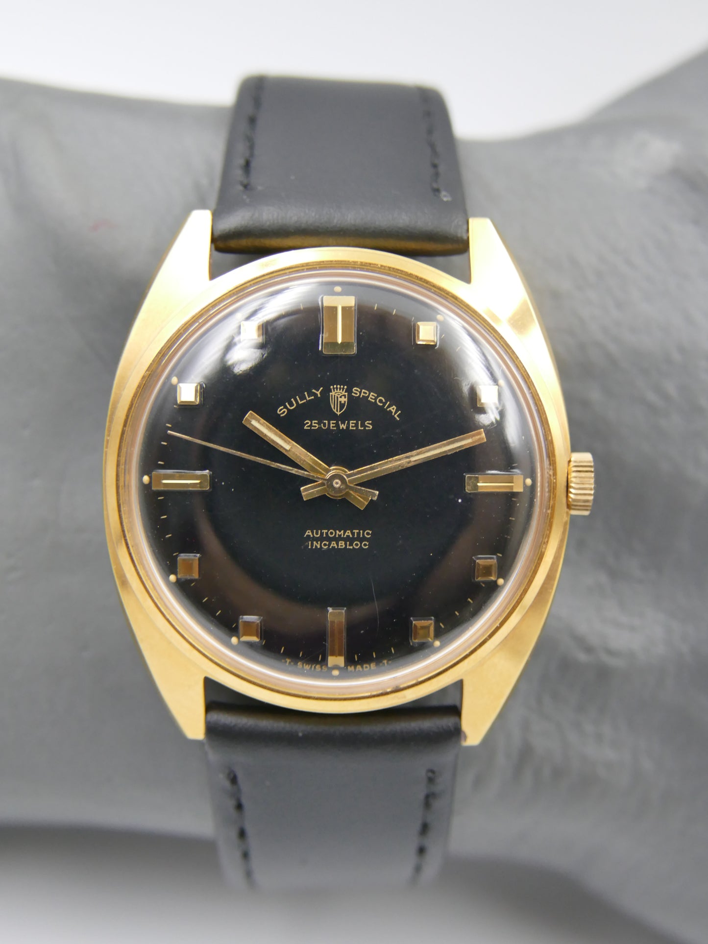 60s vintage watch mens Sully Special Automatic ETA 2451 - 25J Black Dial
