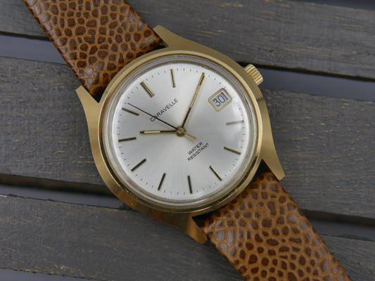 80s vintage watch dress mens Caravelle by Bulova Cal. FE 140-1C MINT