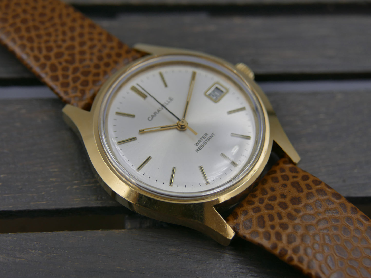 80s vintage watch dress mens Caravelle by Bulova Cal. FE 140-1C MINT
