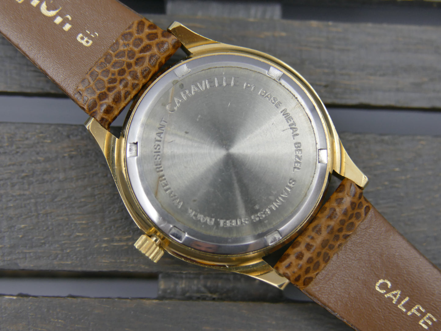 80s vintage watch dress mens Caravelle by Bulova Cal. FE 140-1C MINT