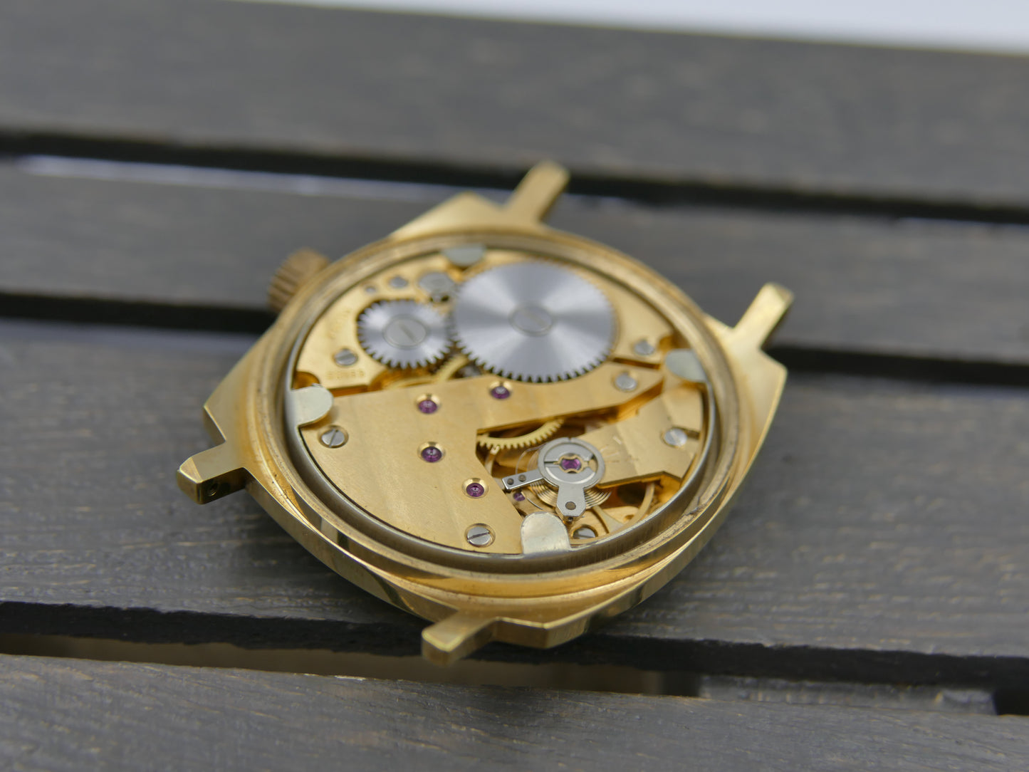 70s vintage watch mens Zephyr hand wind Unitas 6325 brown