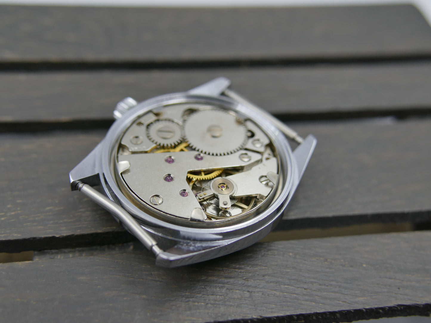 70s vintage watch mens Delvina Geneve hand wind Unitas 6380 military mint