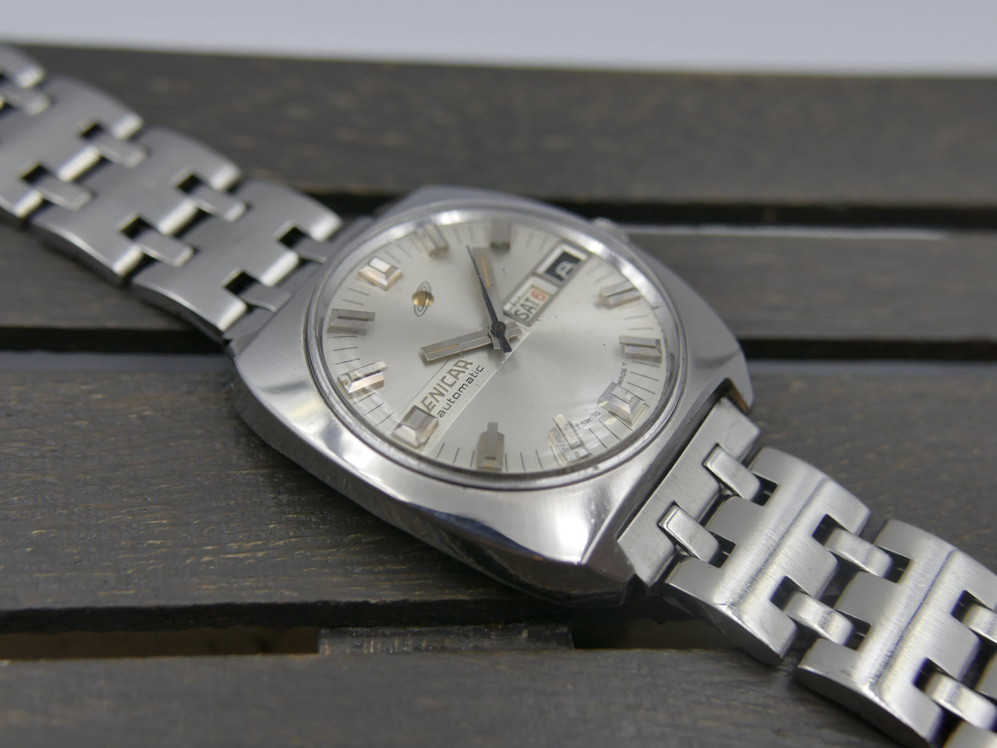 70s vintage watch mens Enicar ref. 167-01-18 automatic cal. AR 167 steel