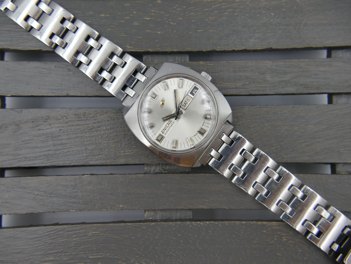 70s vintage watch mens Enicar ref. 167-01-18 automatic cal. AR 167 steel