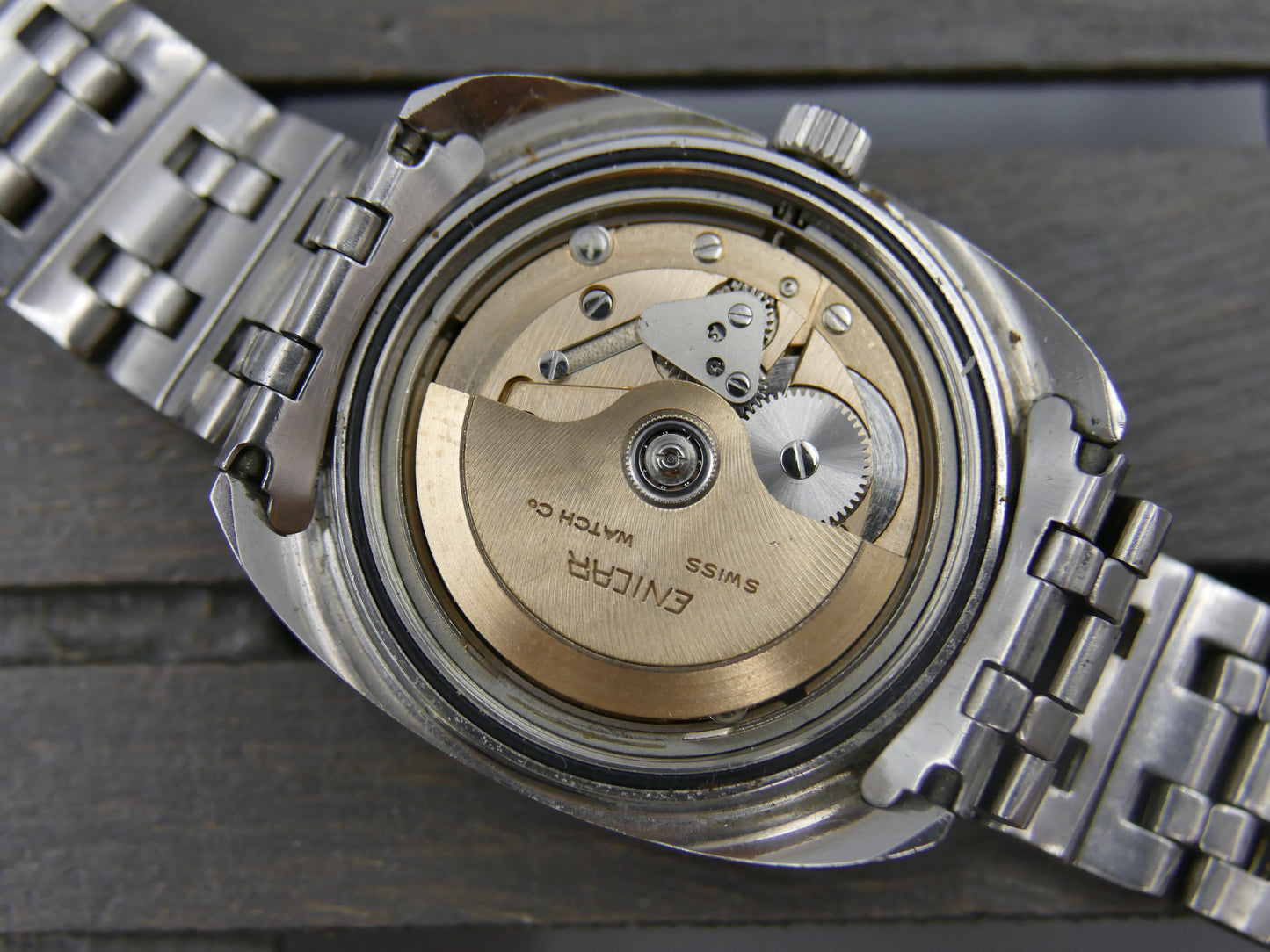 70s vintage watch mens Enicar ref. 167-01-18 automatic cal. AR 167 steel