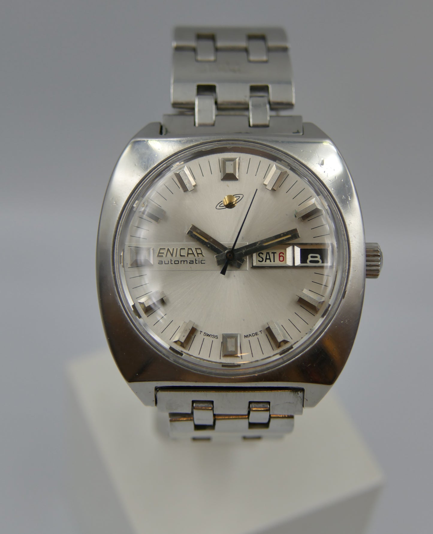 70s vintage watch mens Enicar ref. 167-01-18 automatic cal. AR 167 steel