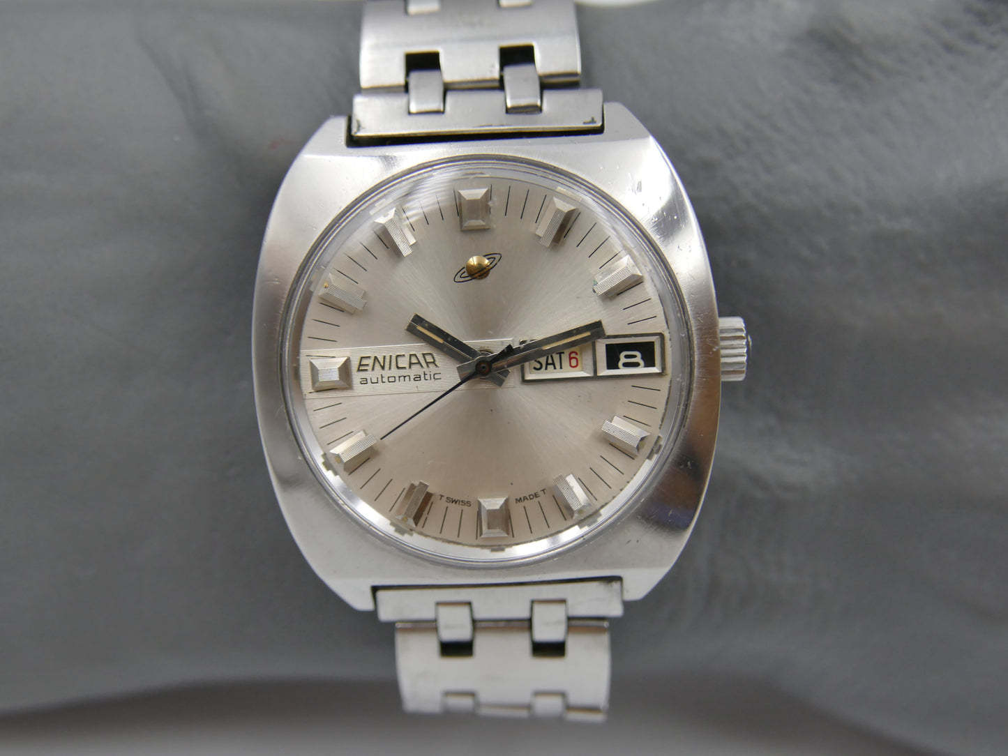 70s vintage watch mens Enicar ref. 167-01-18 automatic cal. AR 167 steel