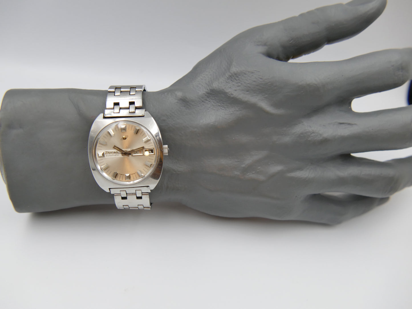 70s vintage watch mens Enicar ref. 167-01-18 automatic cal. AR 167 steel
