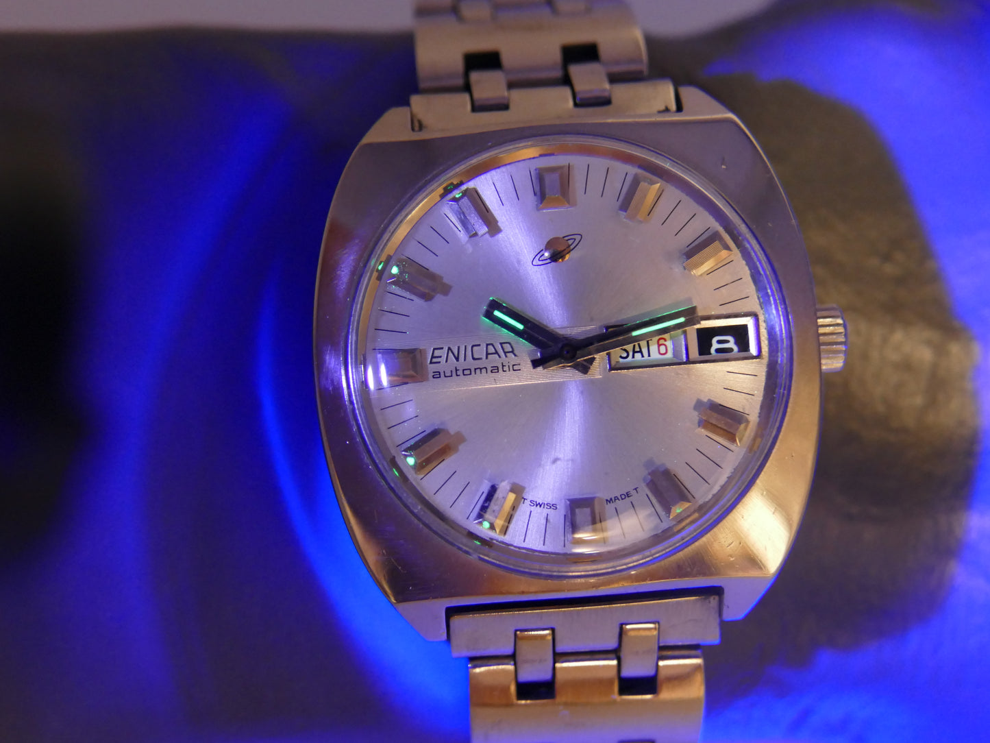70s vintage watch mens Enicar ref. 167-01-18 automatic cal. AR 167 steel