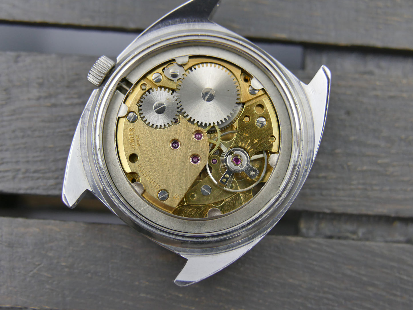 70s vintage watch mens Maril Extra Cushion Case hand wind Cal. SGT 100-1B / FE 140 SS mint