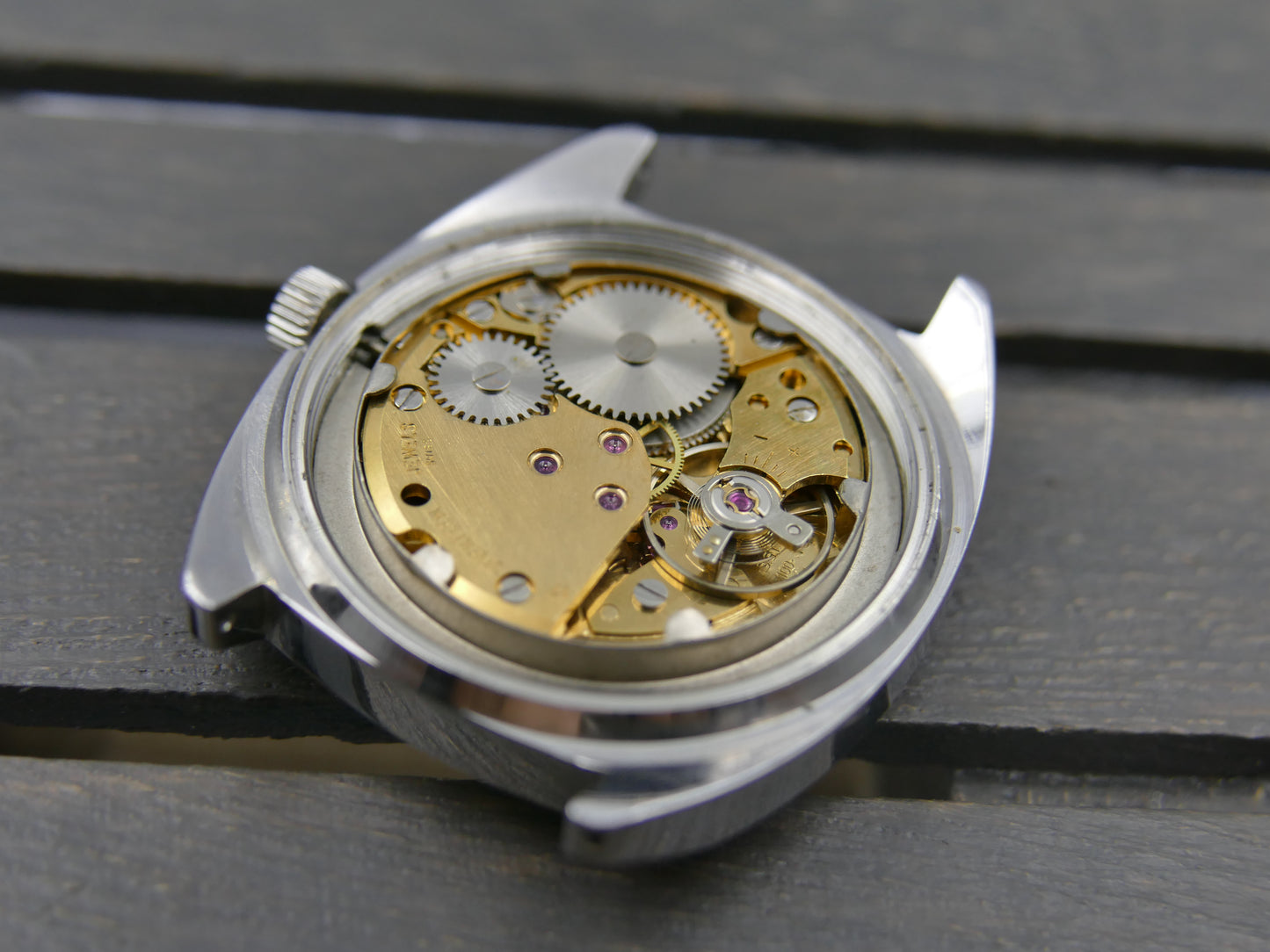 70s vintage watch mens Maril Extra Cushion Case hand wind Cal. SGT 100-1B / FE 140 SS mint