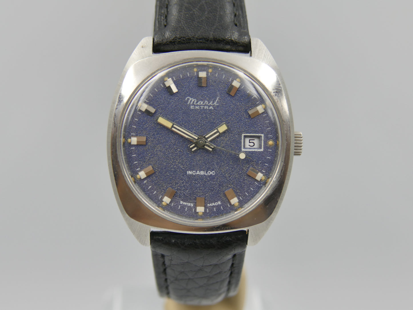70s vintage watch mens Maril Extra Cushion Case hand wind Cal. SGT 100-1B / FE 140 SS mint