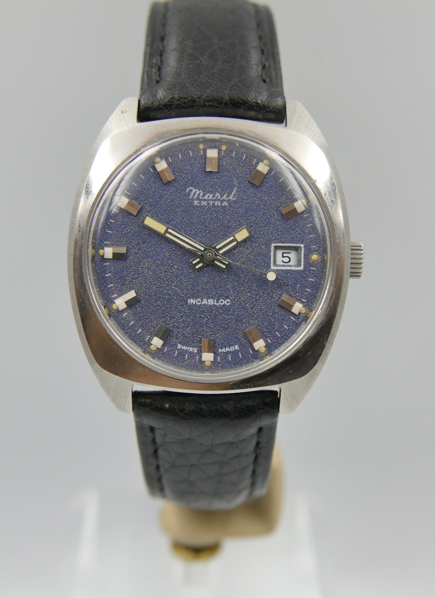 70s vintage watch mens Maril Extra Cushion Case hand wind Cal. SGT 100-1B / FE 140 SS mint