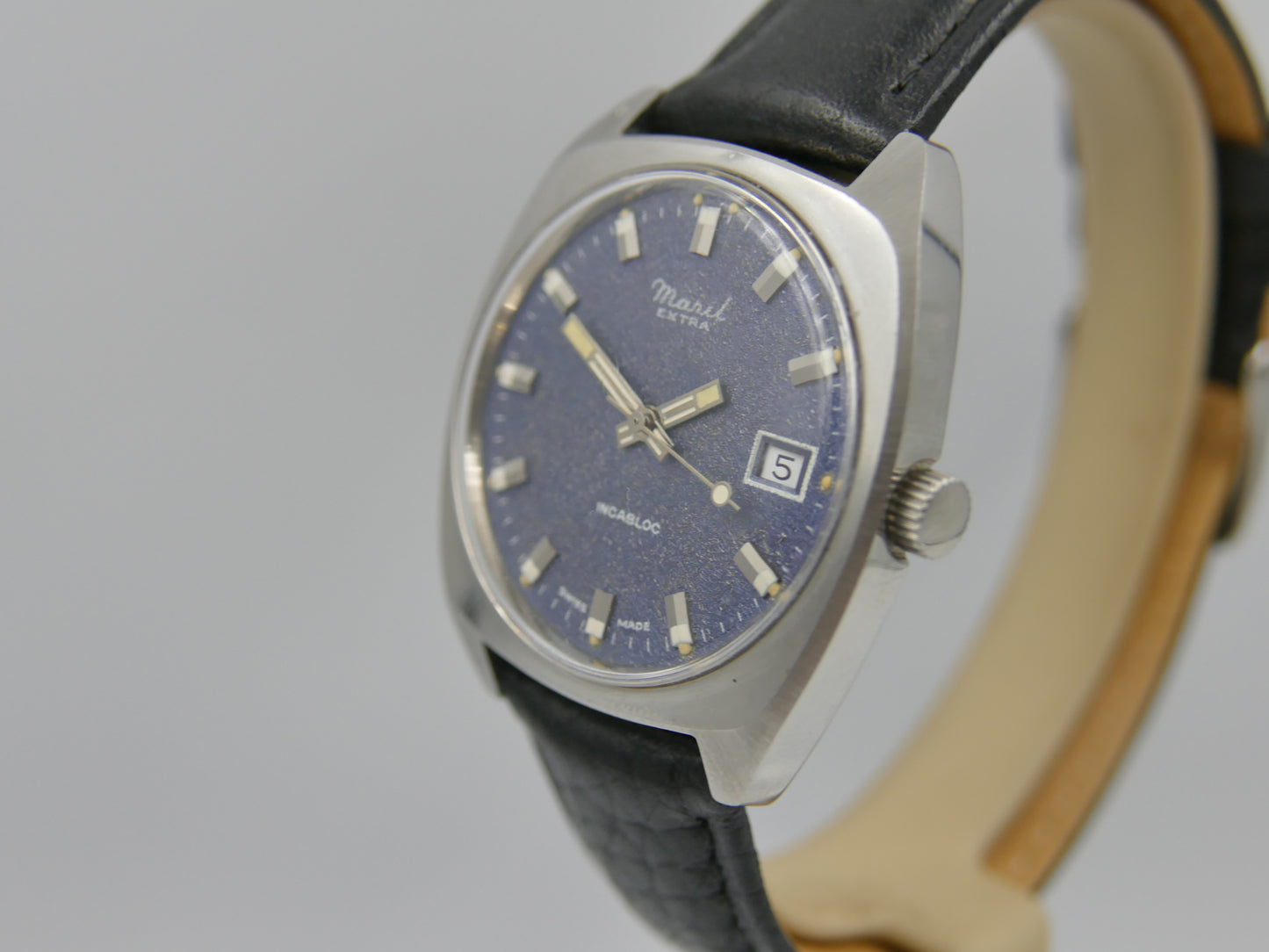 70s vintage watch mens Maril Extra Cushion Case hand wind Cal. SGT 100-1B / FE 140 SS mint