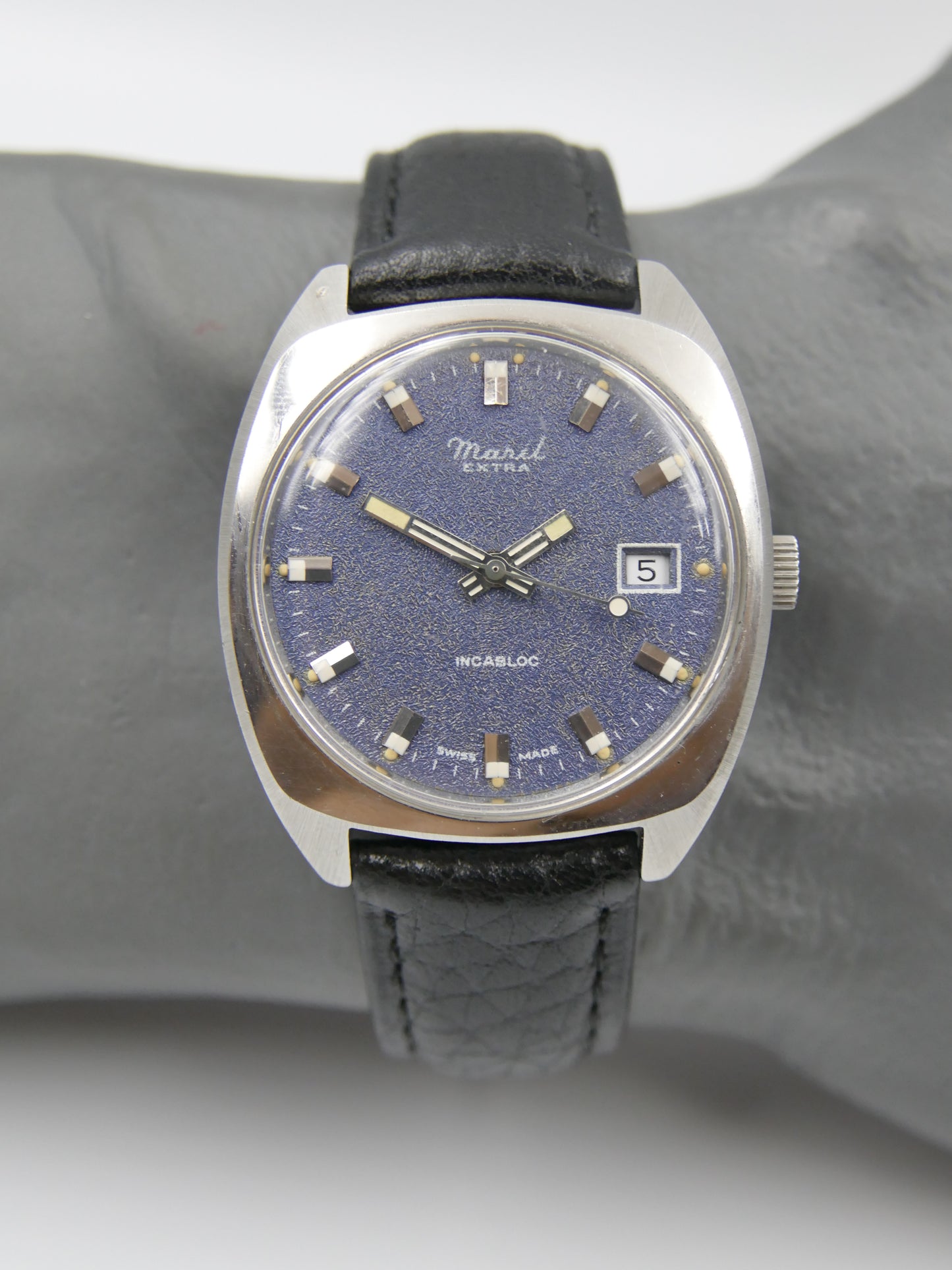 70s vintage watch mens Maril Extra Cushion Case hand wind Cal. SGT 100-1B / FE 140 SS mint