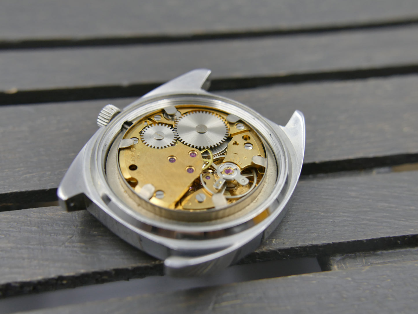 70s vintage watch mens Maril Extra Cushion Case hand wind Cal. SGT 100-1B / FE 140 SS NOS