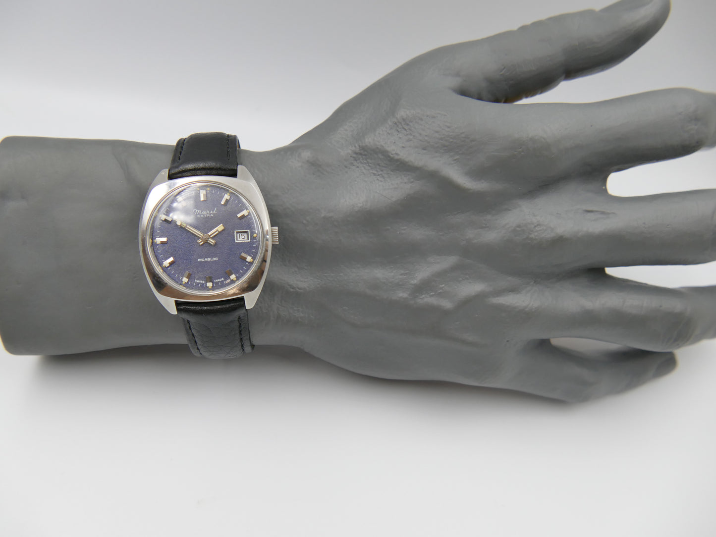 70s vintage watch mens Maril Extra Cushion Case hand wind Cal. SGT 100-1B / FE 140 SS NOS