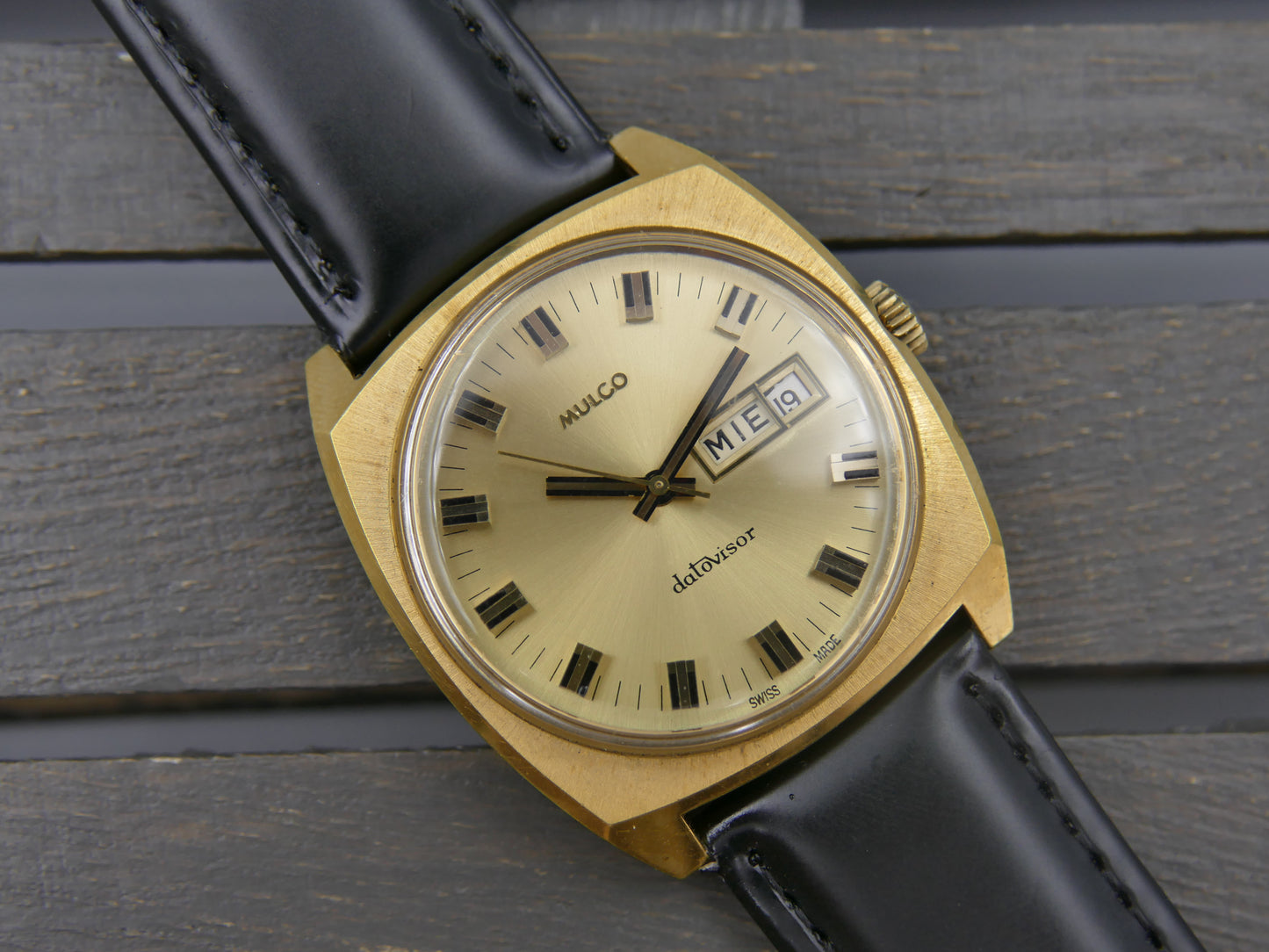 70s vintage watch mens Mulco Datovisor ref 263-200 mint