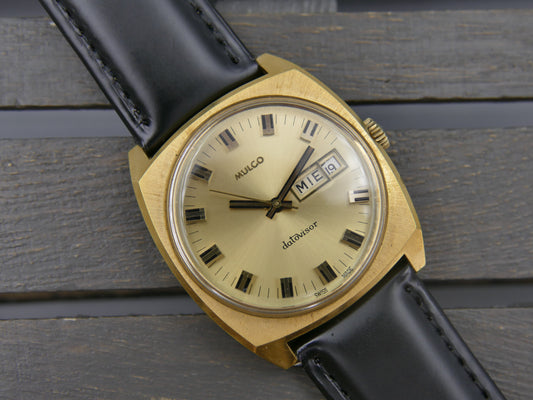 70s vintage watch mens Mulco Datovisor ref 263-200 mint