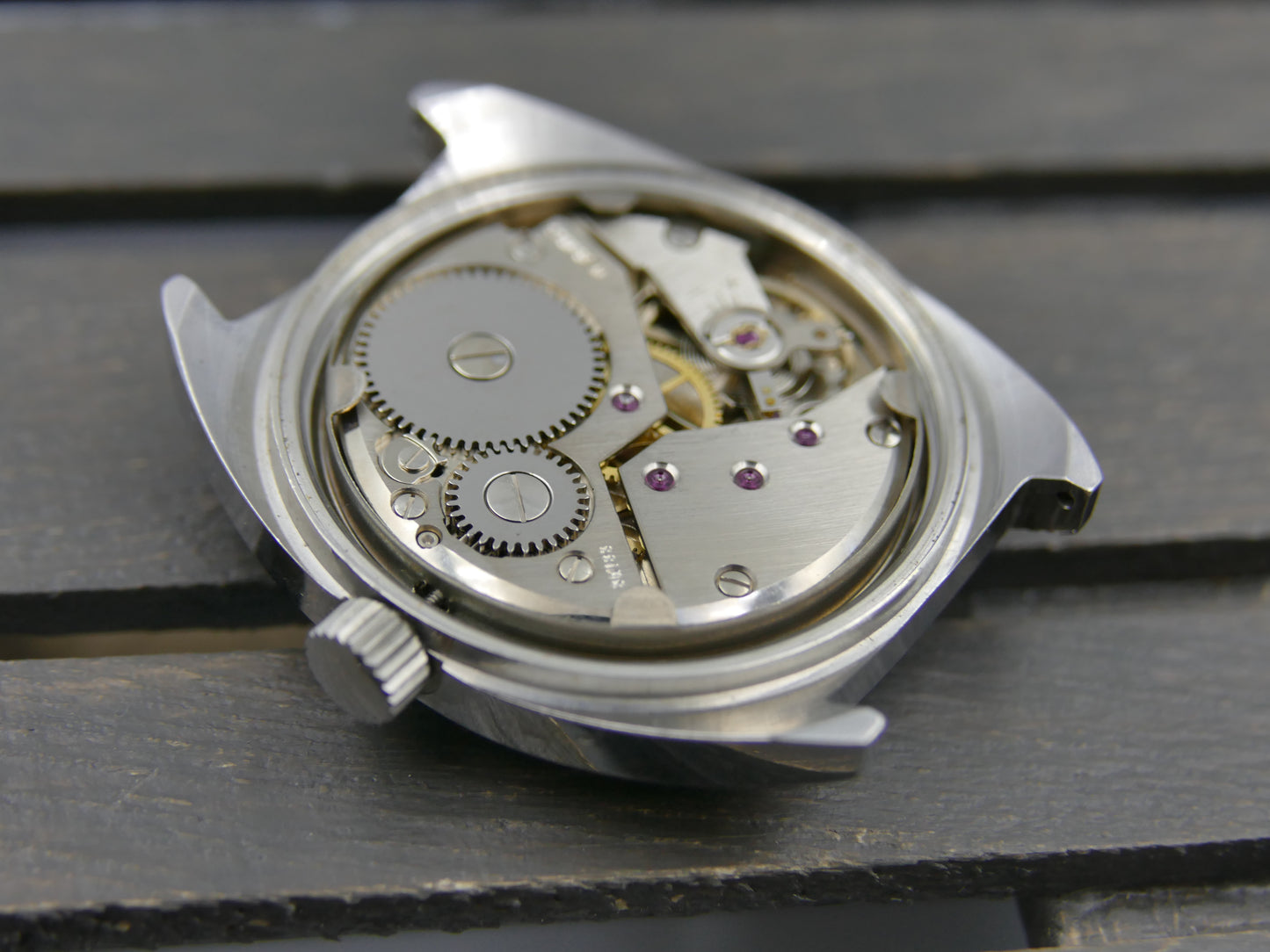 70s vintage watch mens Butex BWC Swiss ref 853016 hand wind unitas 6325 panda style