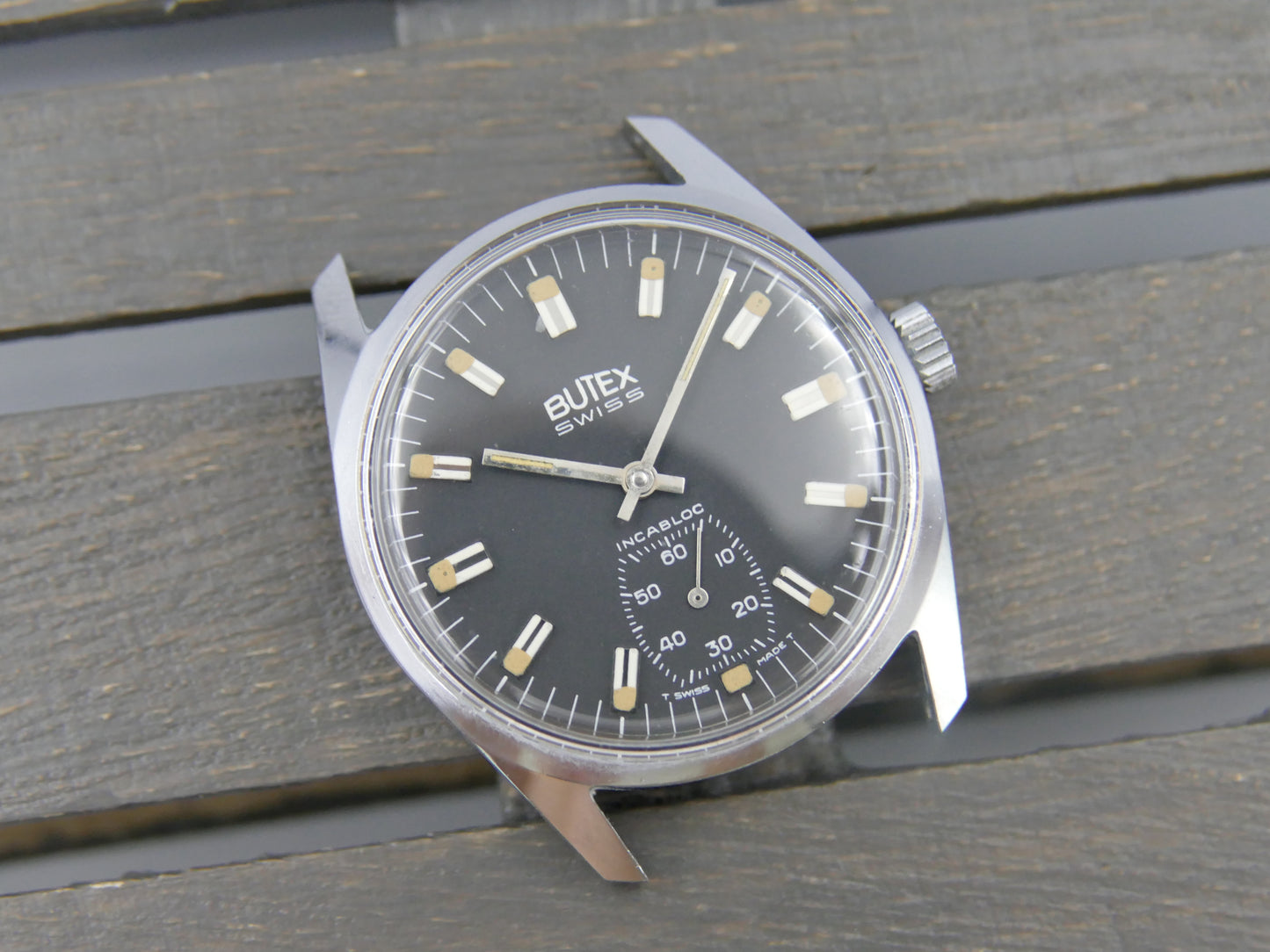 70s vintage watch mens Butex - BWC Swiss hand wind unitas 6532 military