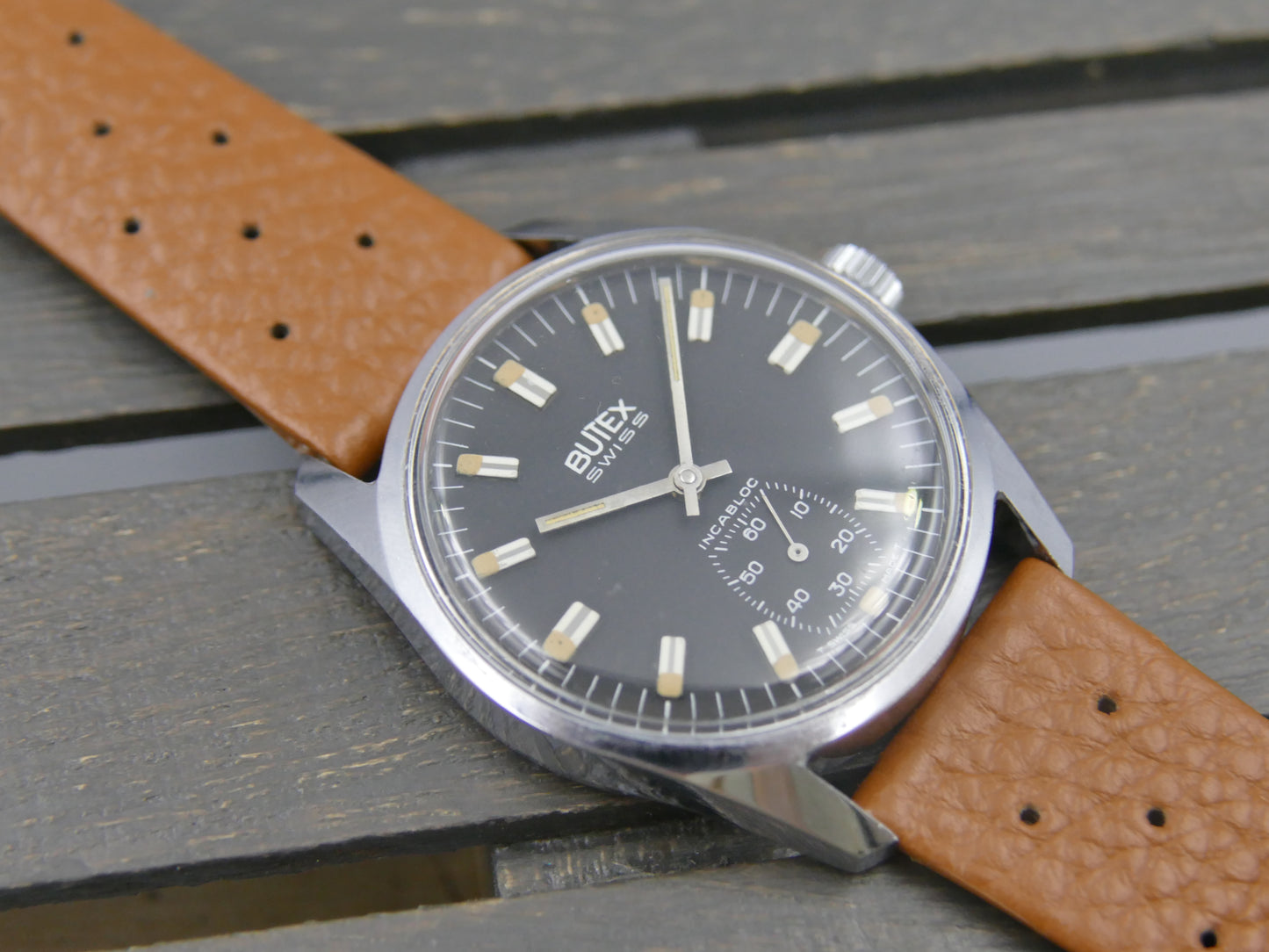70s vintage watch mens Butex - BWC Swiss hand wind unitas 6532 military