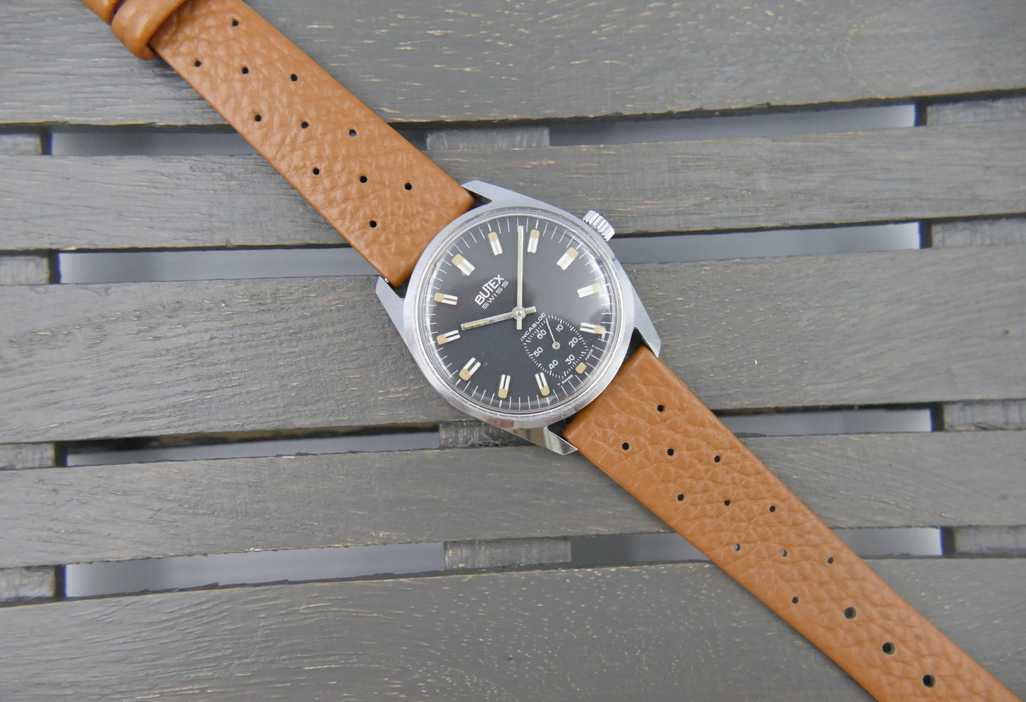 70s vintage watch mens Butex - BWC Swiss hand wind unitas 6532 military