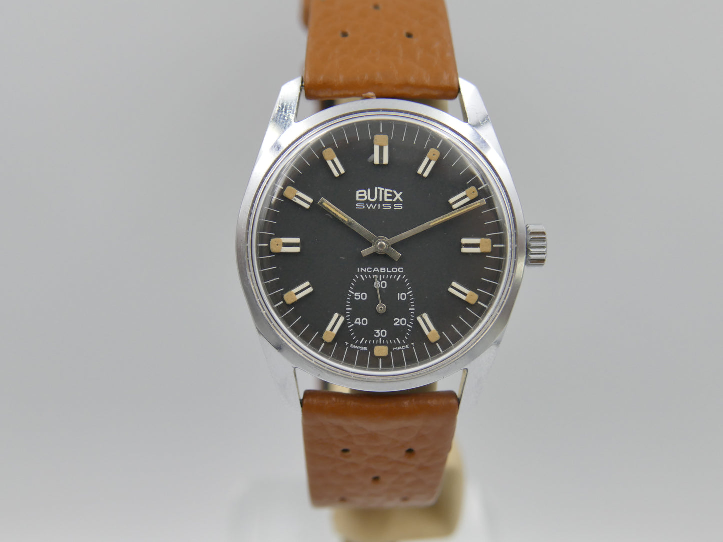 70s vintage watch mens Butex - BWC Swiss hand wind unitas 6532 military