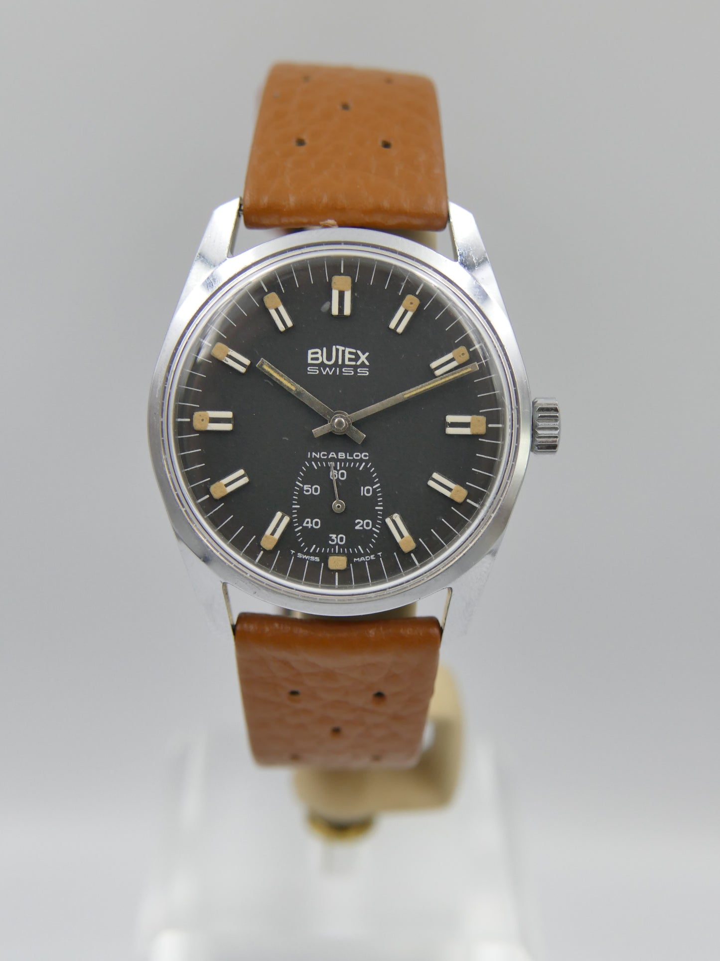 70s vintage watch mens Butex - BWC Swiss hand wind unitas 6532 military