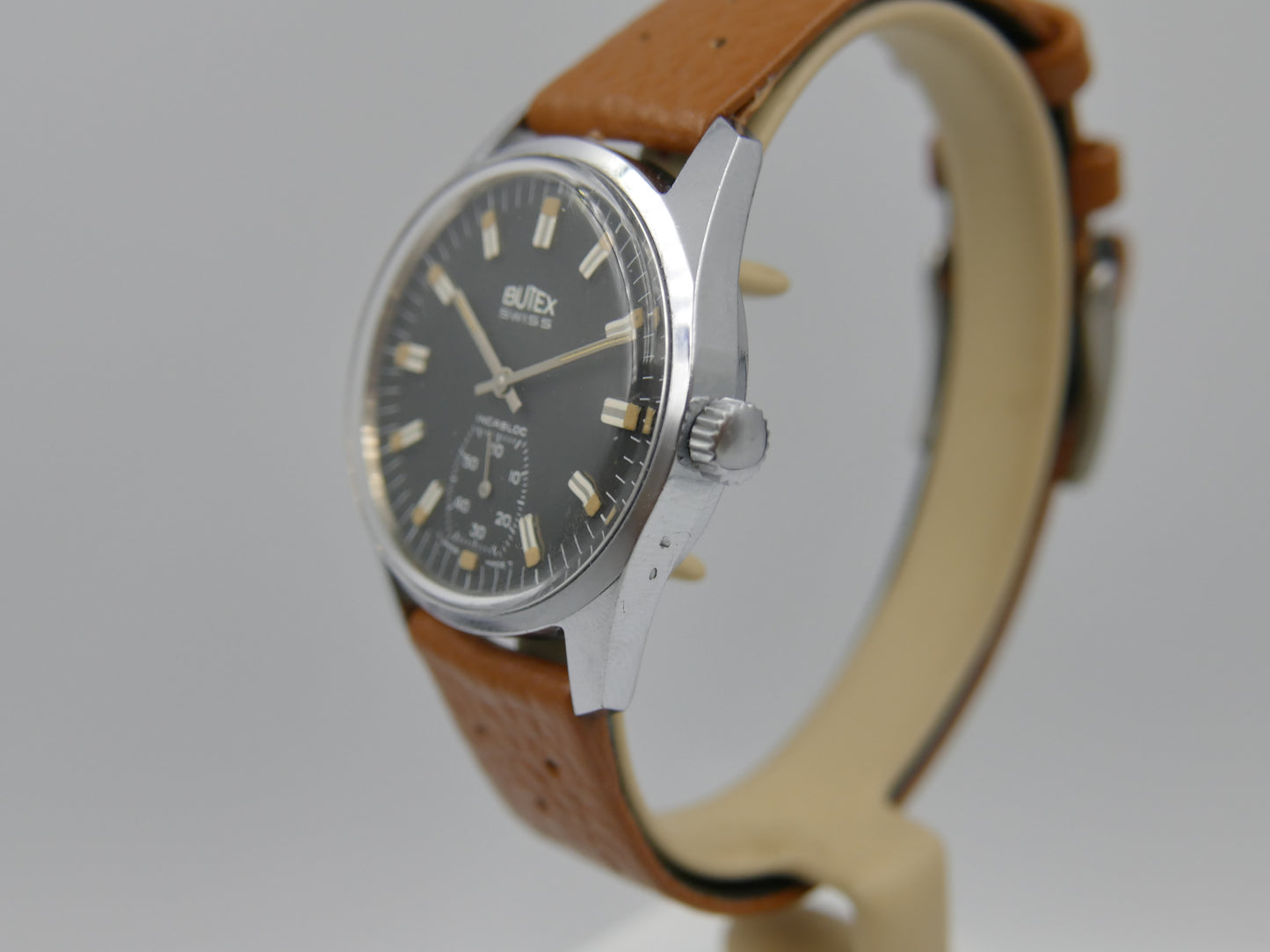 70s vintage watch mens Butex - BWC Swiss hand wind unitas 6532 military