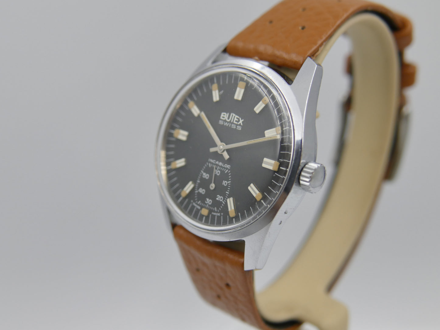 70s vintage watch mens Butex - BWC Swiss hand wind unitas 6532 military
