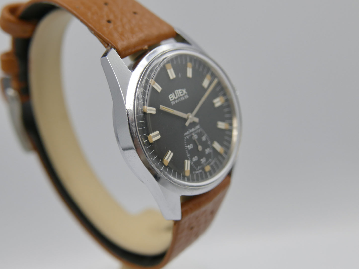 70s vintage watch mens Butex - BWC Swiss hand wind unitas 6532 military