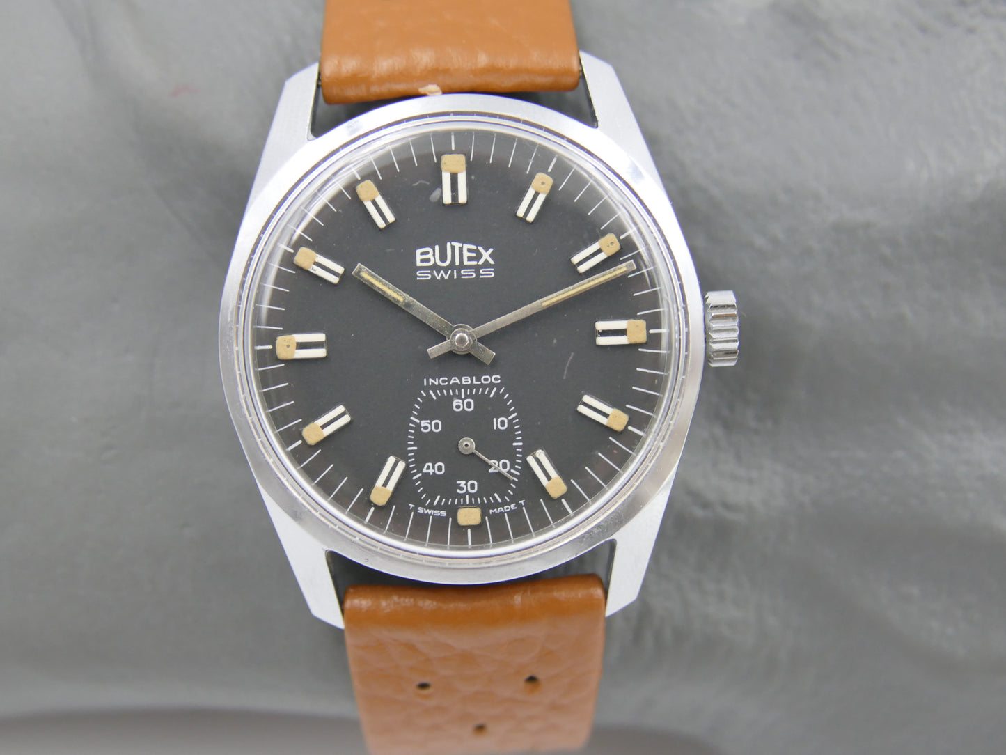 70s vintage watch mens Butex - BWC Swiss hand wind unitas 6532 military