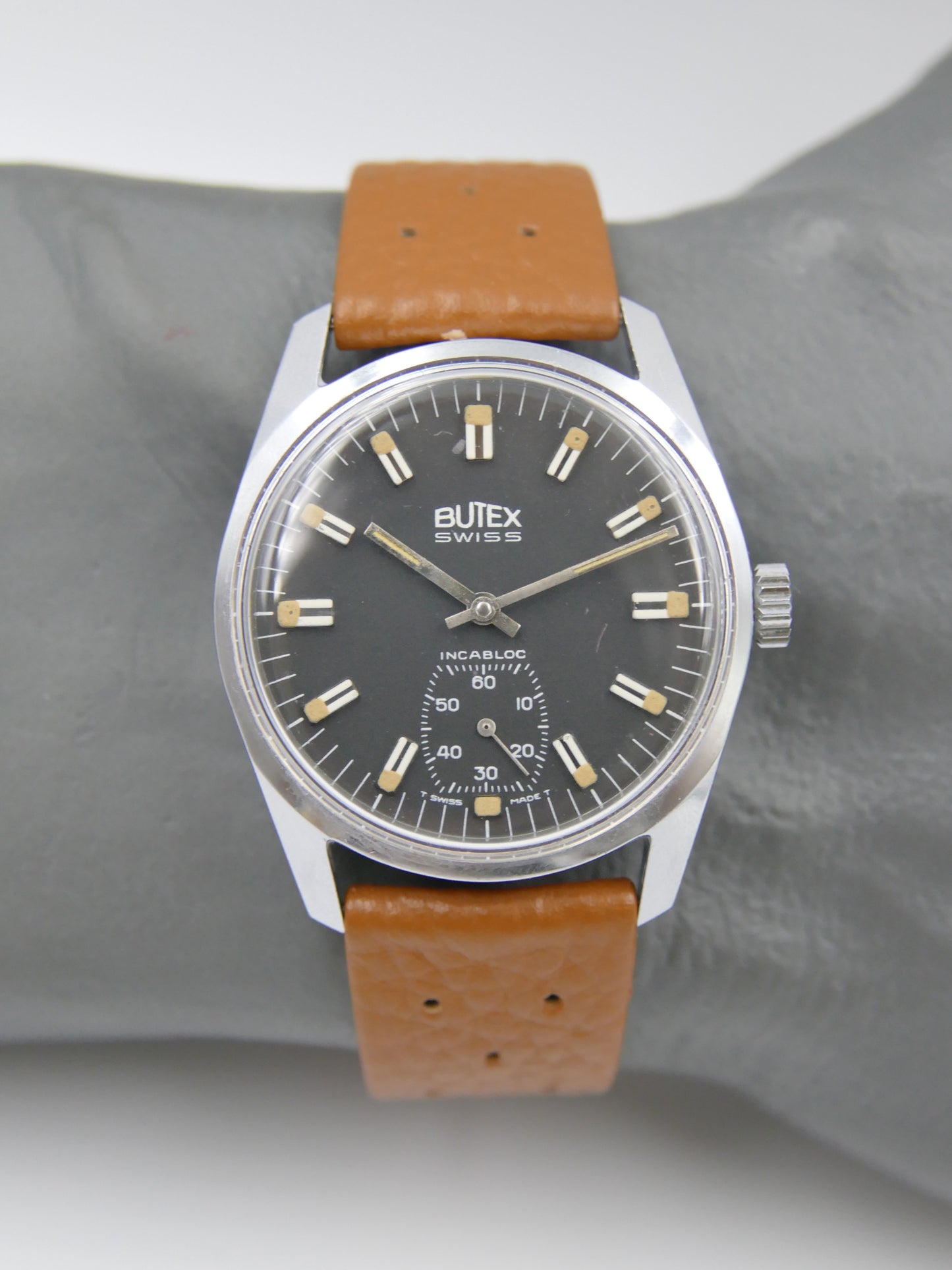 70s vintage watch mens Butex - BWC Swiss hand wind unitas 6532 military