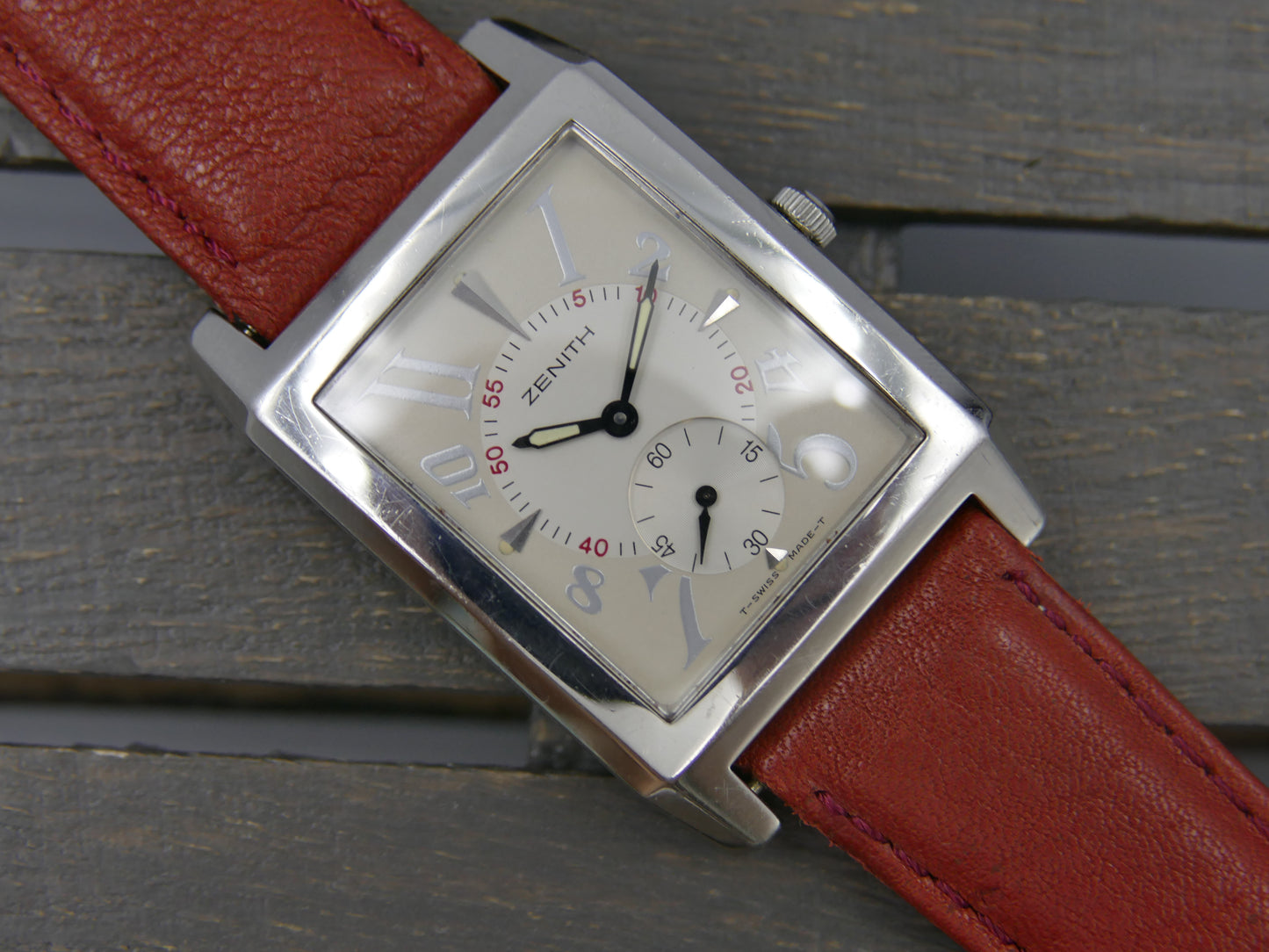 80s vintage watch mens Zenith Port Royal 01.0250.887 rectangular curved
