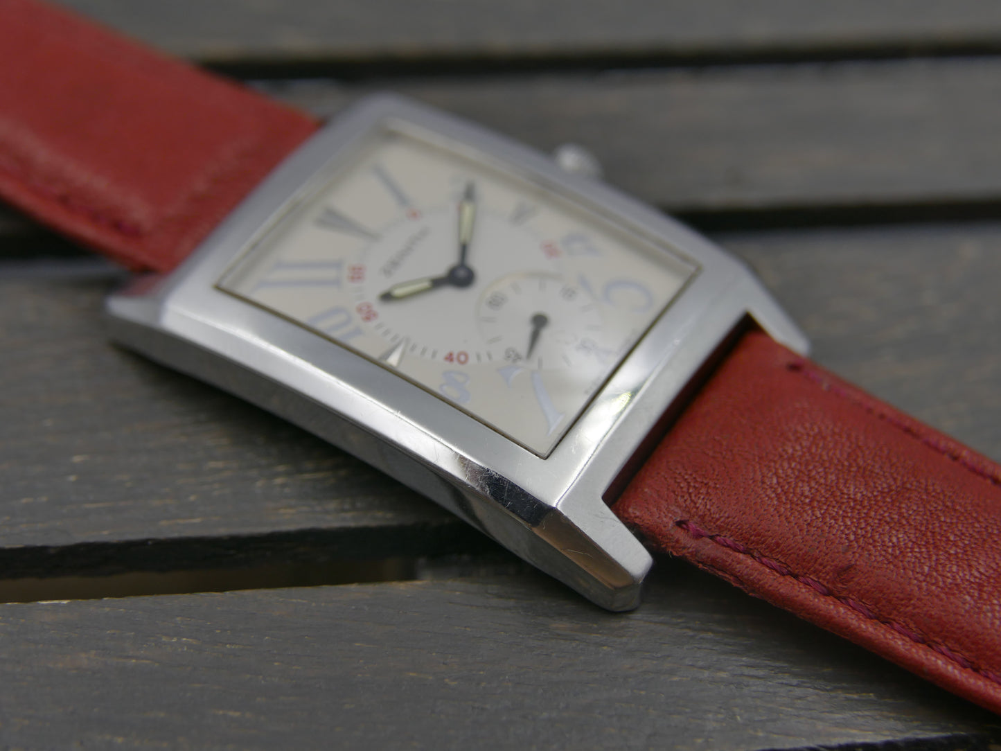 80s vintage watch mens Zenith Port Royal 01.0250.887 rectangular curved