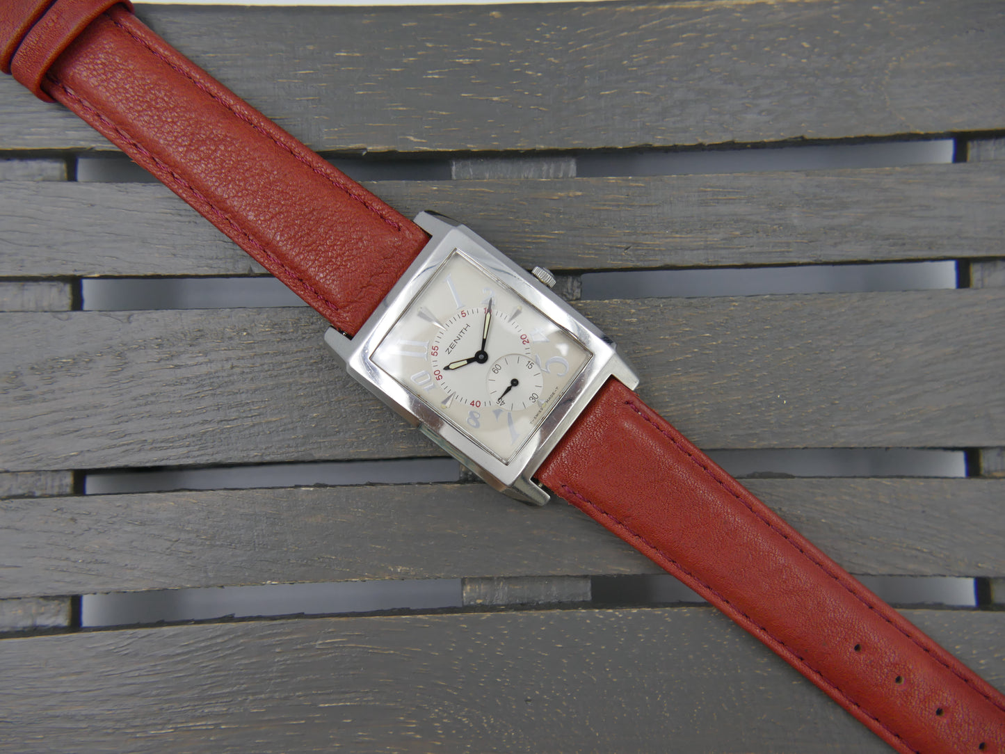 80s vintage watch mens Zenith Port Royal 01.0250.887 rectangular curved