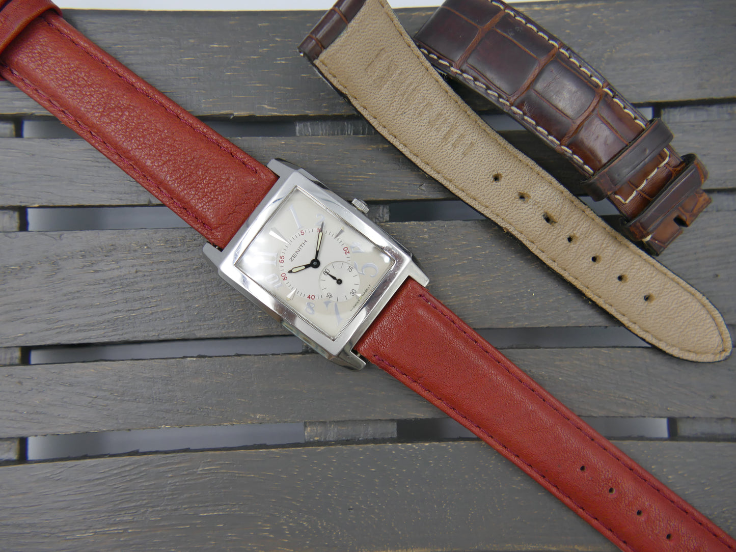 80s vintage watch mens Zenith Port Royal 01.0250.887 rectangular curved
