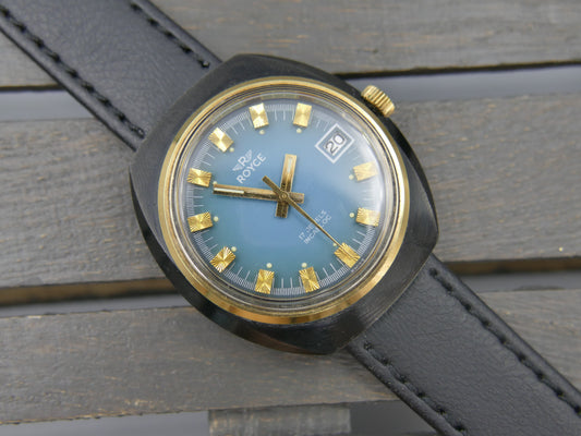 70s Vintage watch mens Royce (S. Kocher) Manual Wind AS 1950 Tiffany Blue Dial