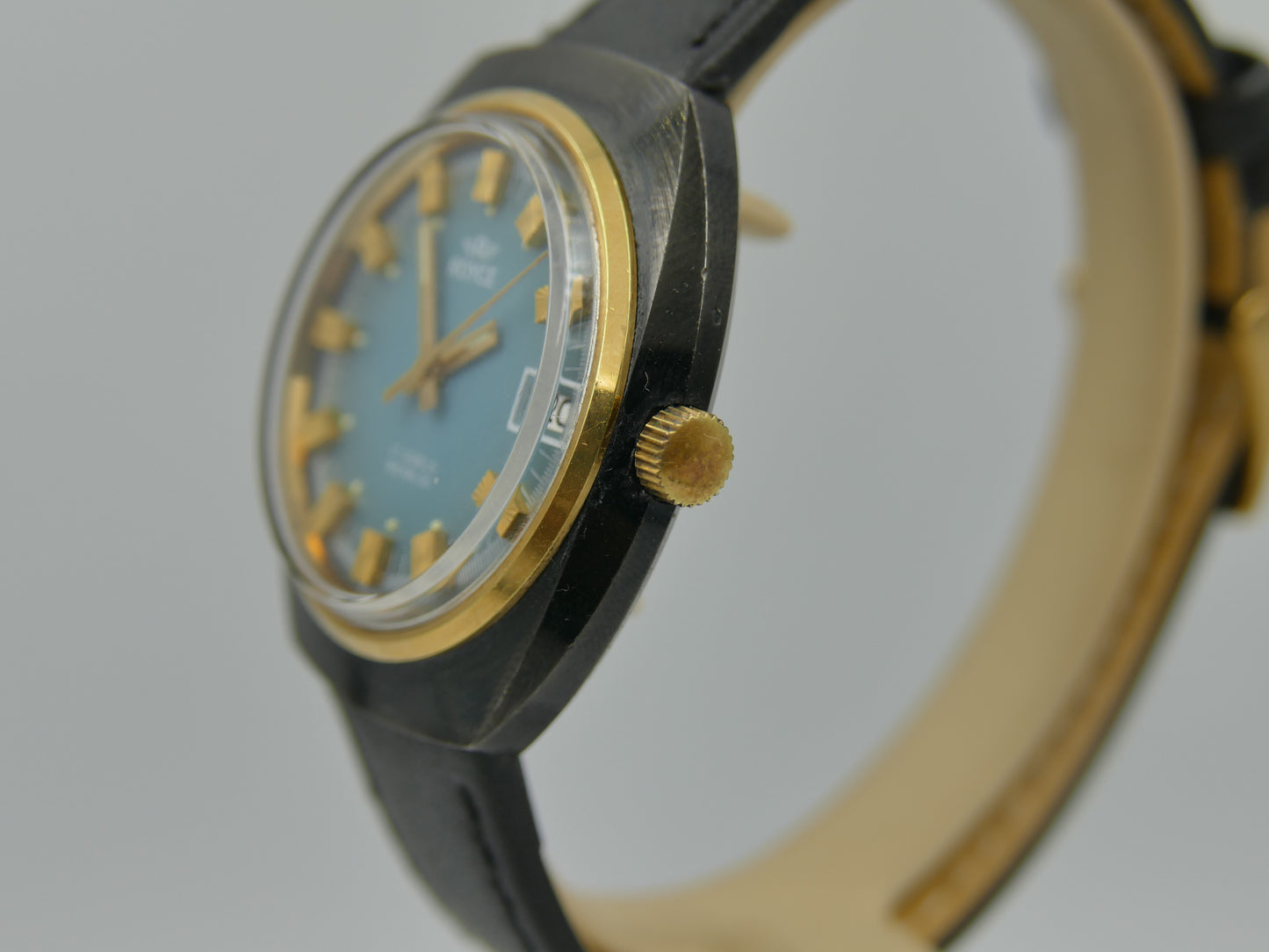 70s Vintage watch mens Royce (S. Kocher) Manual Wind AS 1950 Tiffany Blue Dial